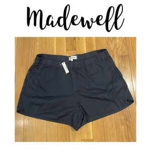 Madewell Cotton Pull on Shorts size Large Black Twill NEW Style G1000